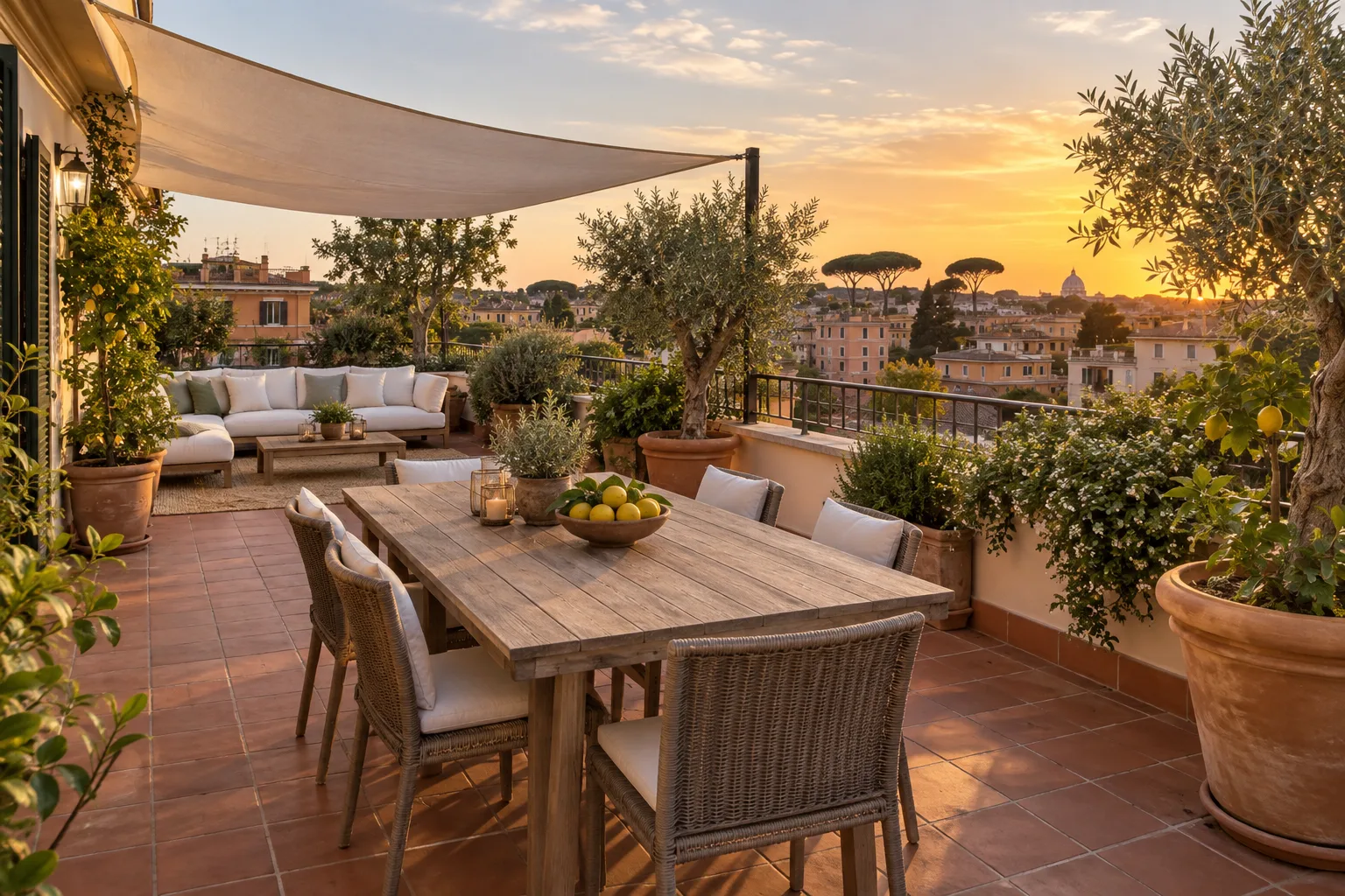Tramonti sui tetti di Monteverde a Roma